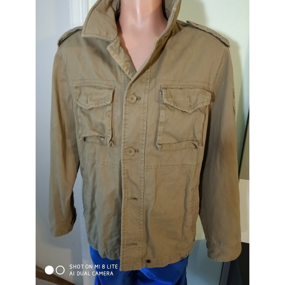 U.S. ARMY Jacket 1st Infantry Division Ft. Riley Beige Size L@12